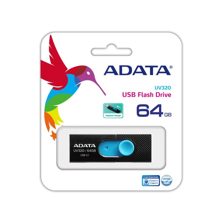 MEMORY DRIVE FLASH USB3.1 64GB/BLACK AUV320-64G-RBKBL ADATA – 3
