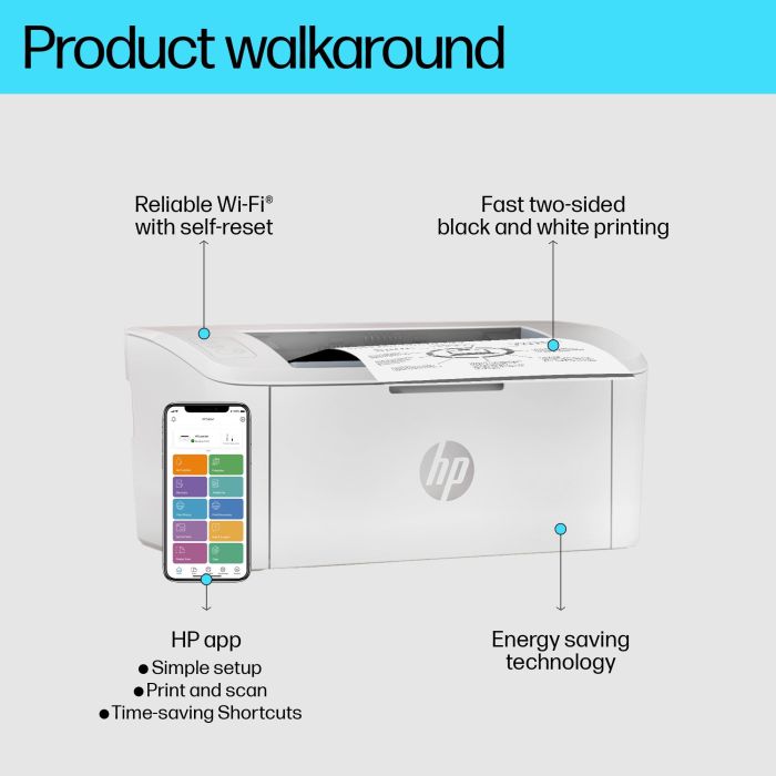 Laser Printer HP LaserJet M110w USB 2.0 WiFi 7MD66F – 9