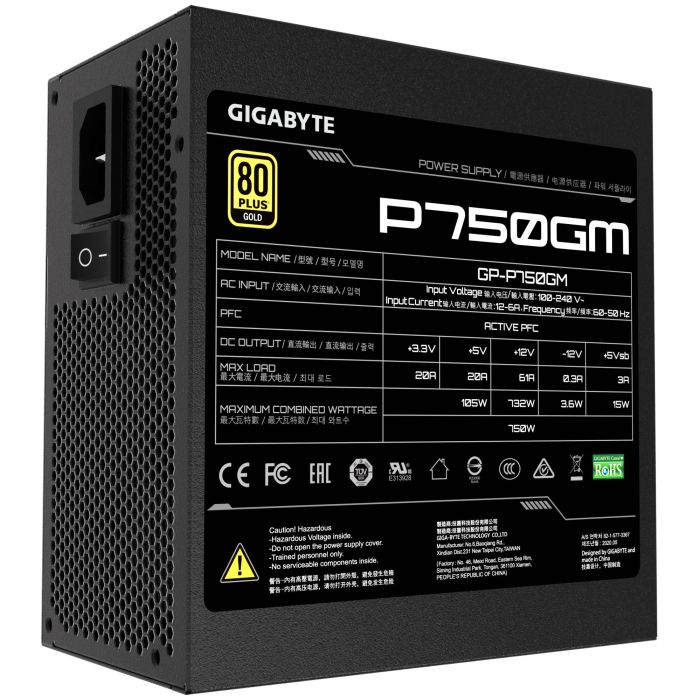 Power Supply GIGABYTE GP-P750GM Efficiency 80 PLUS GOLD PFC Active – 2