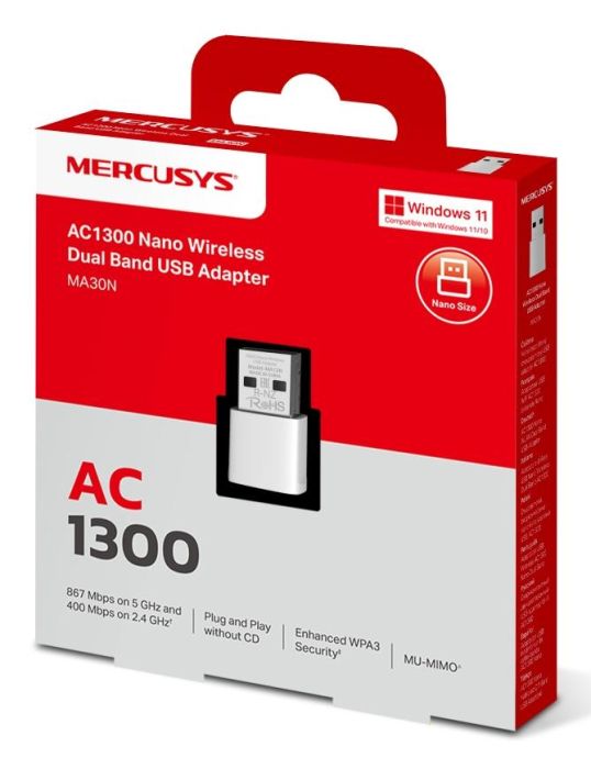WRL ADAPTER 1300MBPS USB/MA30N MERCUSYS – 8