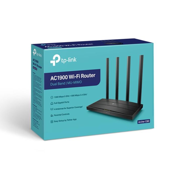 Wireless Router TP-LINK 1900 Mbps 1 WAN 4x10/100/1000M ARCHERC80 – 4