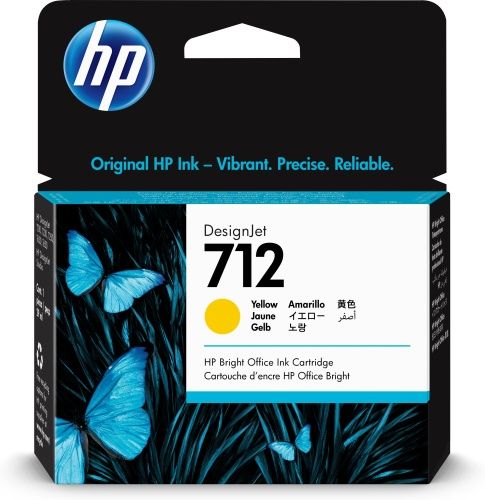 HP 712 (3ED69A) Rašalinė kasetė, Geltona – 3