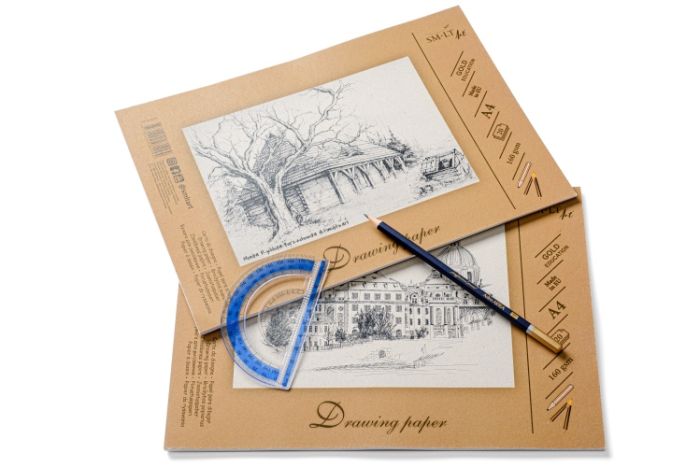 Braižybos ir piešimo popierius SMLT A4, 160 g/m2, 20 lapų, klijuotas – 3