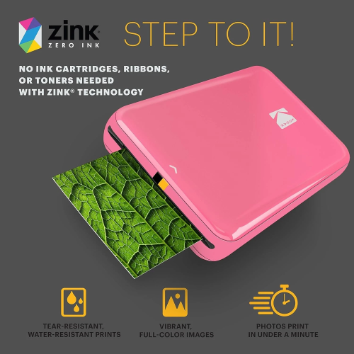 Kodak STEP Momentinis mobilus nuotraukų spausdintuvas spalvotas ZINK 2x3'' 1 ppm, Bluetooth, Rausva – 4