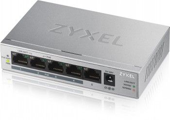 Zyxel Networks Gs1005-hp, 5 Port Gigabit Poe+ Unmanaged Desktop Switch, 4 X