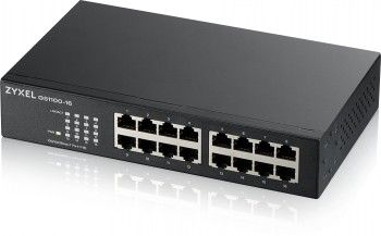 Zyxel Networks GS1100-16 Unmanaged + 16 Port Gigabit Unmanaged Switch