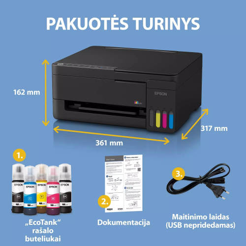 Epson EcoTank L3352 Spausdintuvas rašalinis spalvotas MFP A4 33 ppm USB Wi-Fi – 8