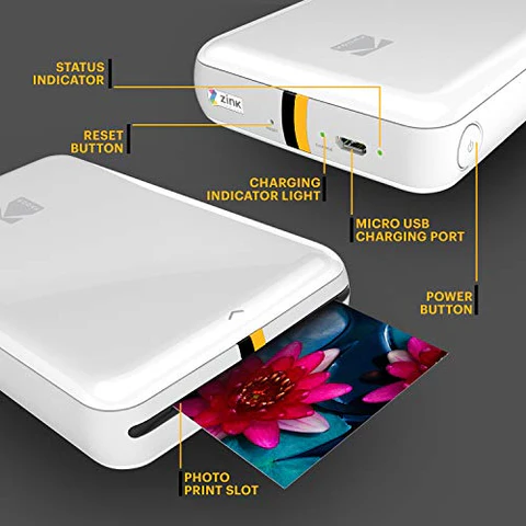Kodak STEP Momentinis mobilus nuotraukų spausdintuvas spalvotas ZINK 2x3'' 1 ppm, Bluetooth, Balta – 2
