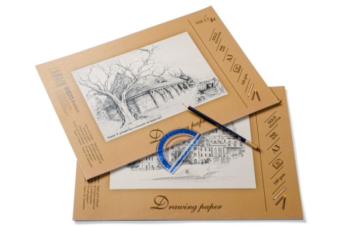 Braižybos ir piešimo popierius SMLT A3, 160 g/m2, 20 lapų, klijuotas – 3
