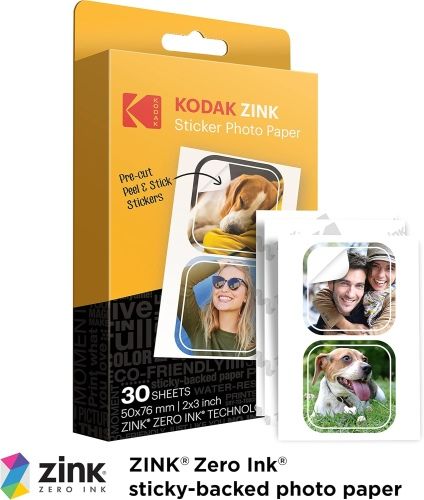 Kodak ZINK 2x3'' 50x76 mm 30 Sheets Pre-Cut Sticker Fotopopierius – 2