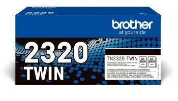 Brother TN2320 Twin-pack Black Toners (bk = 2,600 Pages/cartridge)