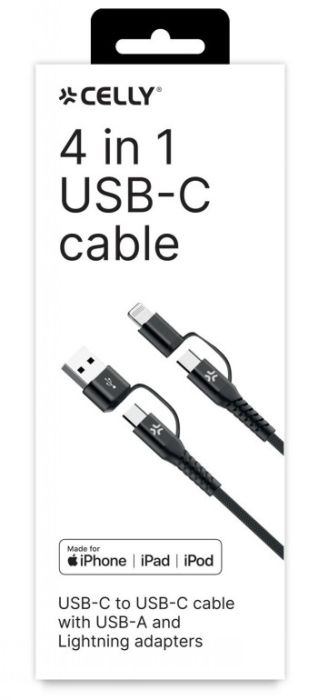 Celly 4-in-1 Cable A+c To C+light – 2
