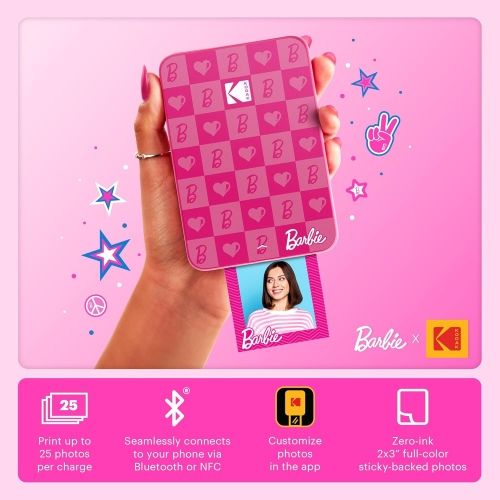 Barbie x Kodak STEP Slim Momentinis mobilus nuotraukų spausdintuvas Colour ZINK 2x3'' 1ppm, BT, Pink – 2
