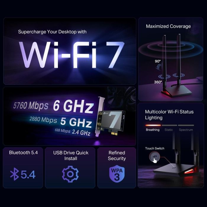 WRL ADAPTER 9300MBPS WI-FI 7/ARCHER TBE550E TP-LINK – 4