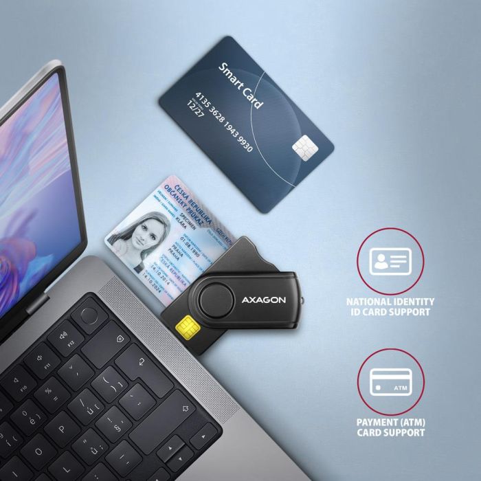 CARD READER USB-C+USB2.0 4SLOT/SMARTCARD CRE-SMP2A AXAGON – 4
