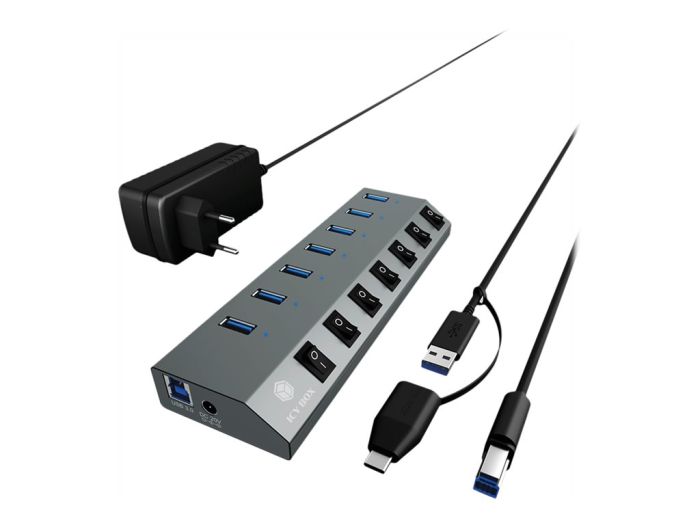ICY BOX IB-HUB1701-C3 7-port hub – 8