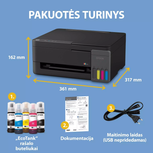 Epson EcoTank L3351 Spausdintuvas rašalinis spalvotas MFP A4 33 ppm USB Wi-Fi – 9