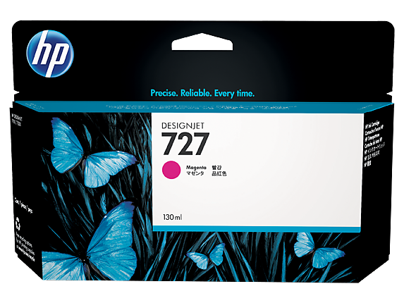 HP 727 (B3P20A) Rašalinė kasetė, Purpurinė