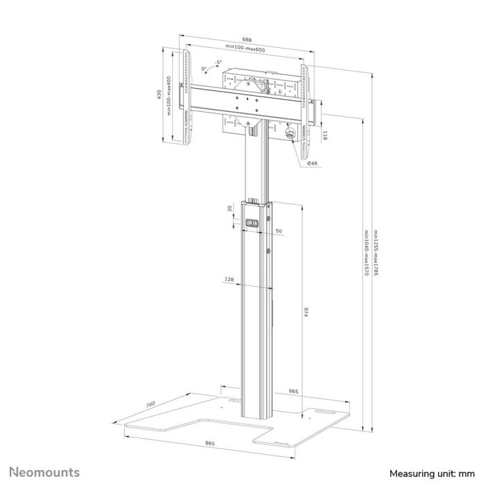 TV SET ACC FLOOR STAND 37-75"/FL45S-825BL1 NEOMOUNTS – 17