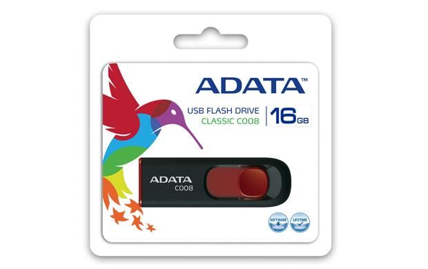 MEMORY DRIVE FLASH USB2 16GB/BLACK/RED AC008-16G-RKD A-DATA – 2