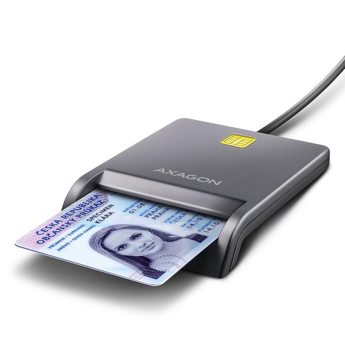 CARD READER FLAT SMARTCARD/ID/USB2.0 1.3M CRE-SM3T AXAGON