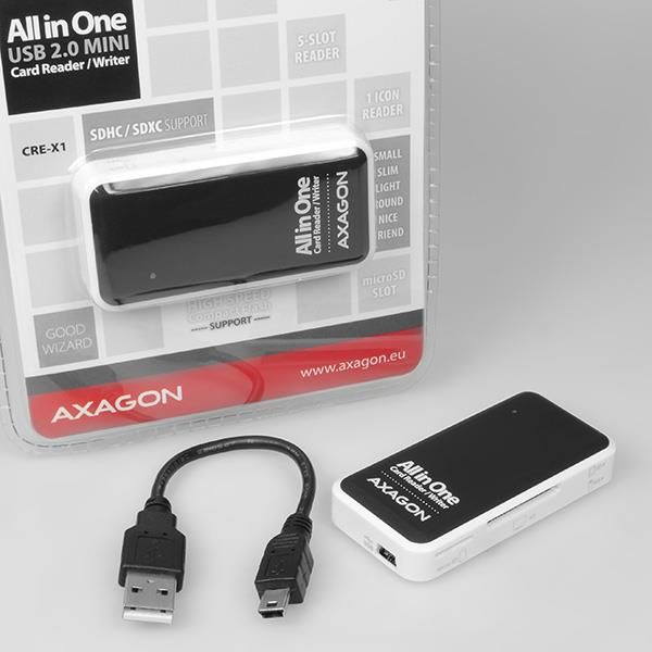 MEMORY READER MINI 5-SLOT/USB2.0 0.1M CRE-X1 AXAGON – 4