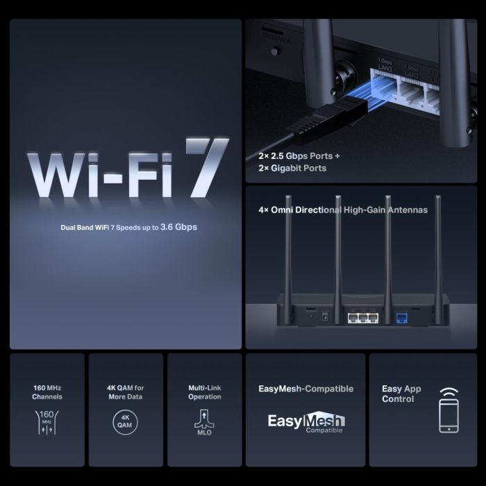 Wireless Router MERCUSYS Router 3600 Mbps MR27BE – 3