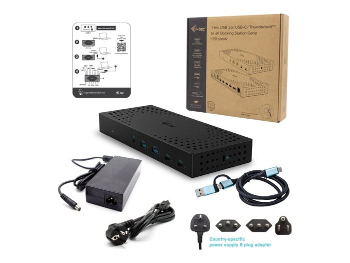 I-TEC USB3.0/USB-C/TB 3x4K Dock G2 PD100 – 2