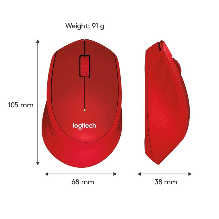 MOUSE USB OPTICAL WRL M330/SILENT RED 910-004911 LOGITECH – 9
