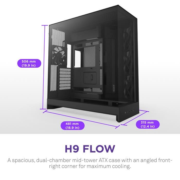 Case NZXT ATX/micro ATX/Mini-ITX/EATX Black Midi Tower PC – 2