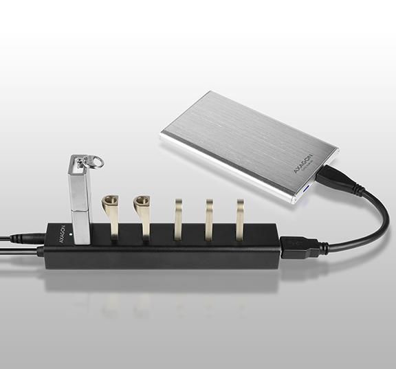 I/O HUB USB3.0 7PORT CHARGING/W/AC 1.2M HUE-SA7BP AXAGON – 5