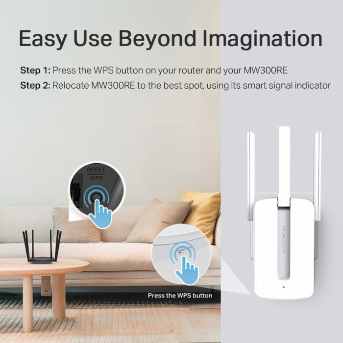 WRL RANGE EXTENDER 300MBPS/MW300RE MERCUSYS – 6