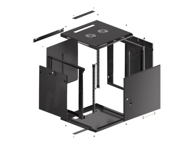 LANBERG Wall mount 19i 12U 600x600 black – 8