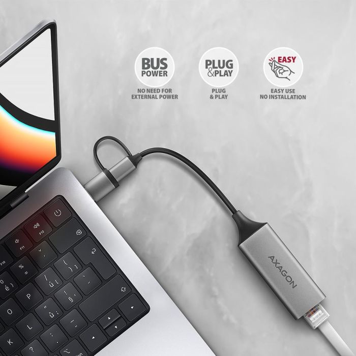 NET ADAPTER USB-C 1GB/ADE-TXCA AXAGON – 3