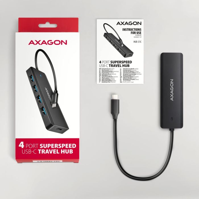 I/O HUB USB-C TRAVEL/0.19M HUE-C1C AXAGON – 6
