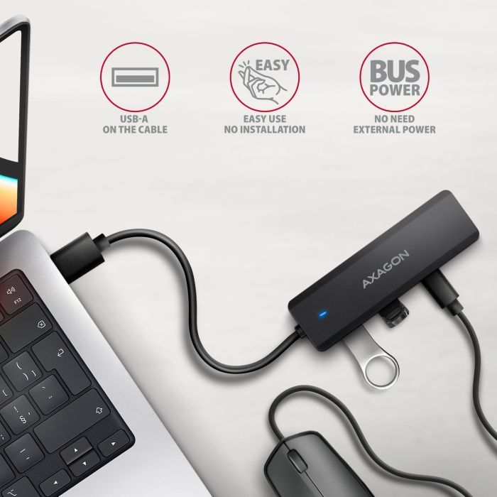 I/O HUB USB TRAVEL/0.19M HUE-C2A AXAGON – 4