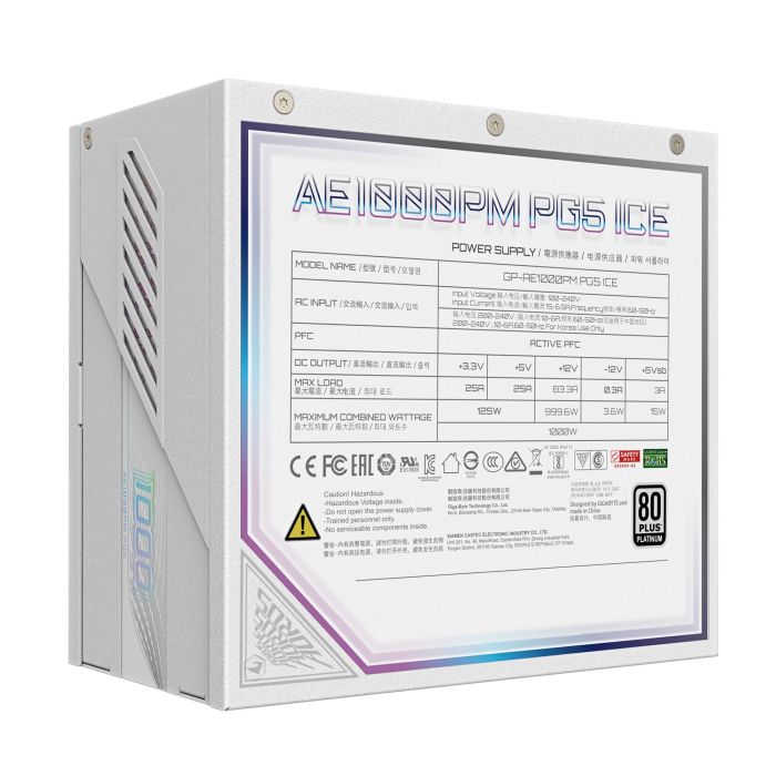 Power Supply GIGABYTE GP-AE1000PM PG5 ICE Efficiency 80 PLUS PLATINIUM – 7