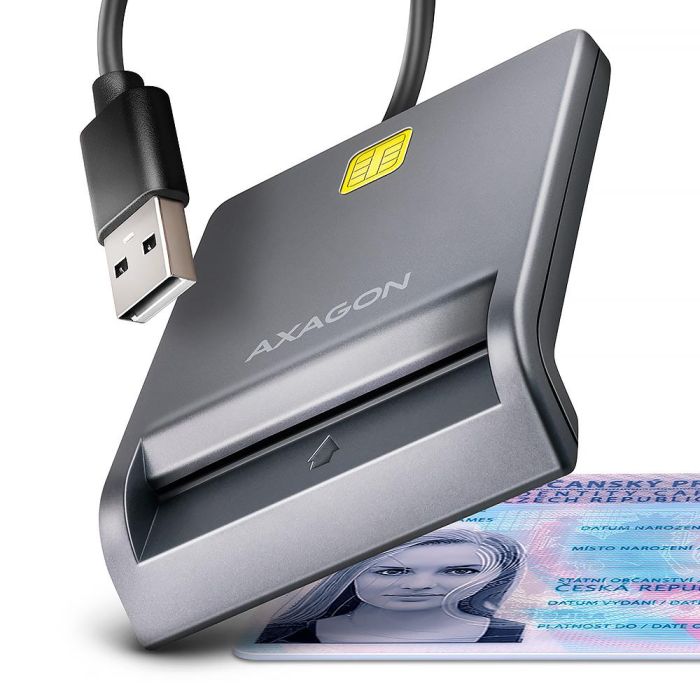 CARD READER FLAT SMARTCARD/ID/USB2.0 1.3M CRE-SM3T AXAGON – 2