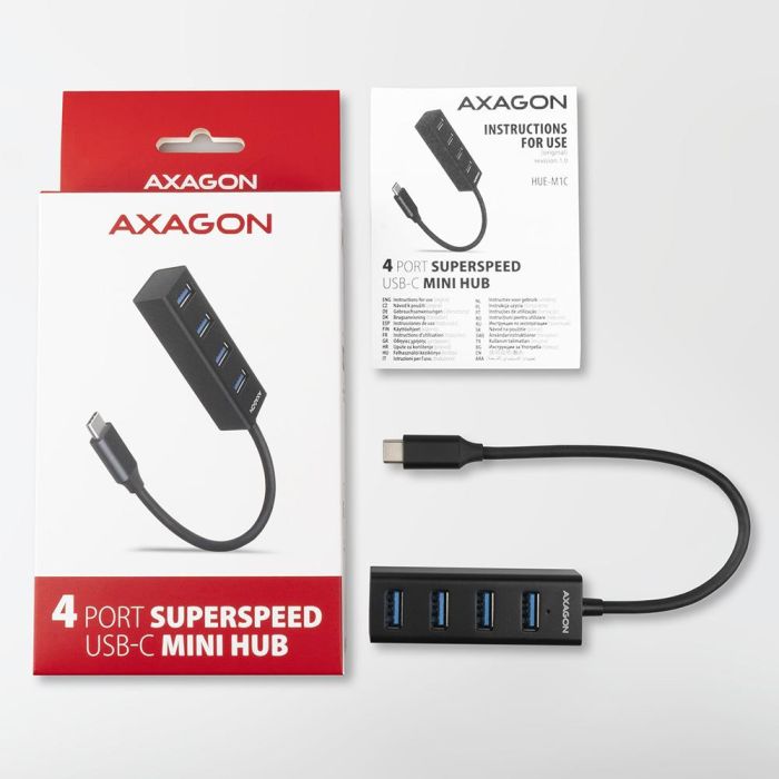I/O HUB USB-C 4PORT MINI/0.2M HUE-M1C AXAGON – 5