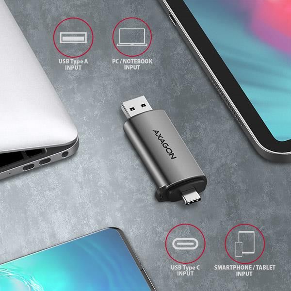 MEMORY READER USB-C+USB3.2 2SL/SD/MICROSD CRE-SAC AXAGON – 5