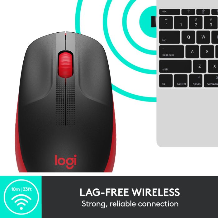 MOUSE USB OPTICAL WRL M190/RED 910-005908 LOGITECH – 9