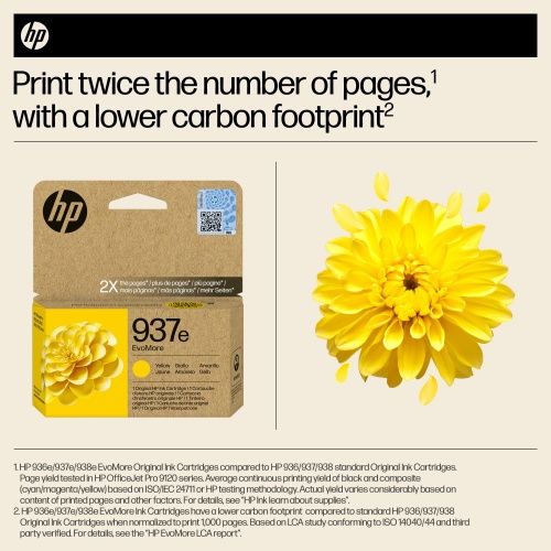 HP 937e EvoMore (4S6W8NE) Rašalinė kasetė, Geltona – 4