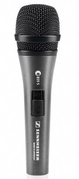 Sennheiser E 835-s, Vocal Microphone, Dynamic, Cardioid, I/o Switch, 3-pin