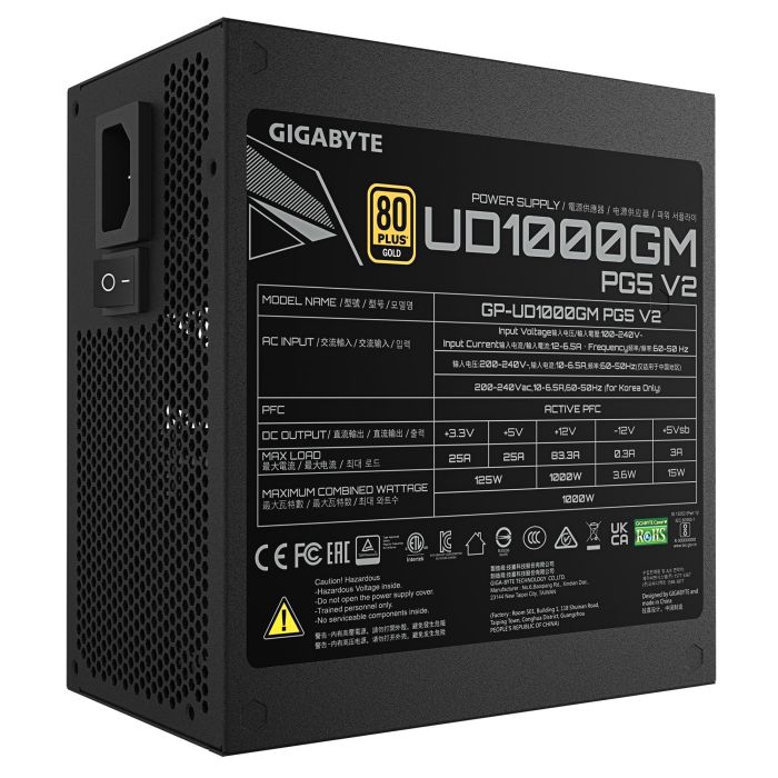 Power Supply GIGABYTE GP-UD1000GM ATX 3.1 Efficiency 80 PLUS GOLD PFC Active – 6
