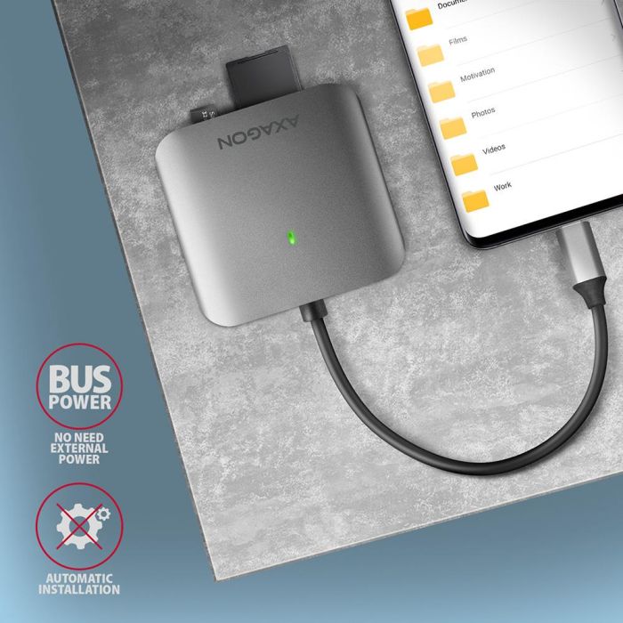 MEMORY READER USB-C 3-SLOT/SD/MICROSD/CF CRE-S3C AXAGON – 6