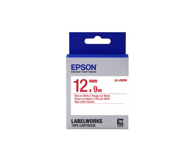 Epson LK-4WRN (C53S654011) Ženklinimo juostelė Standard, Red on White 12mm 9m