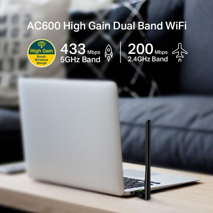 WRL ADAPTER 600MBPS USB/ARCHER T2U PLUS TP-LINK – 5