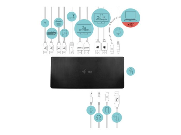 I-TEC USB-C Quattro Docking Station 85W – 2