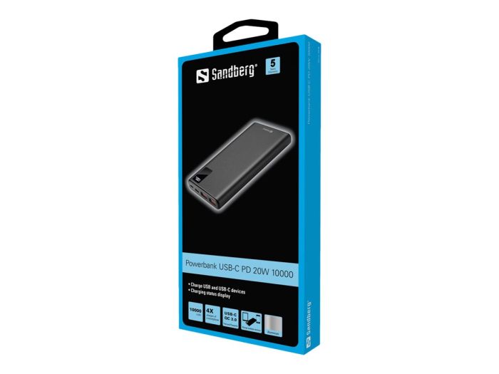 SANDBERG Powerbank USB-C PD 20W 10000 – 2