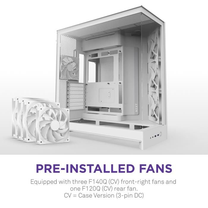 Case NZXT ATX/micro ATX/Mini-ITX/EATX White Midi Tower PC – 3